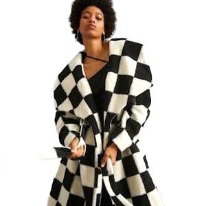 Anthropologie Hutch Juni coat checkered trench coat XS oversized fit